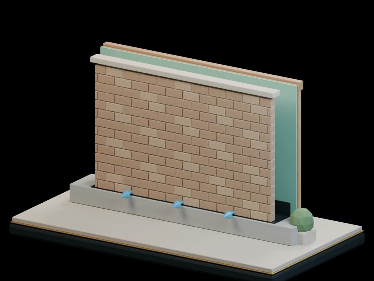 3D cutaway: Behind the brick