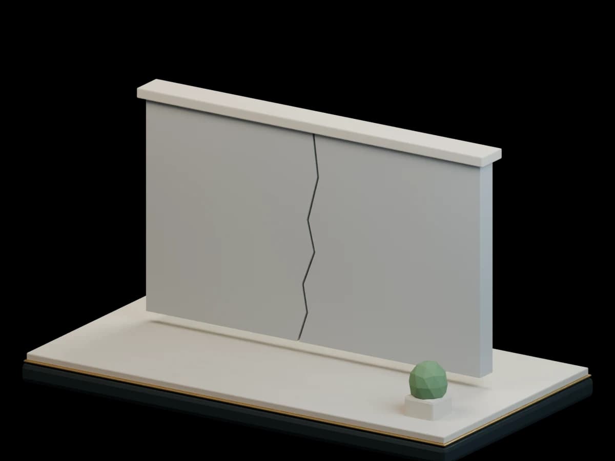 3D cutaway: Reading a crack