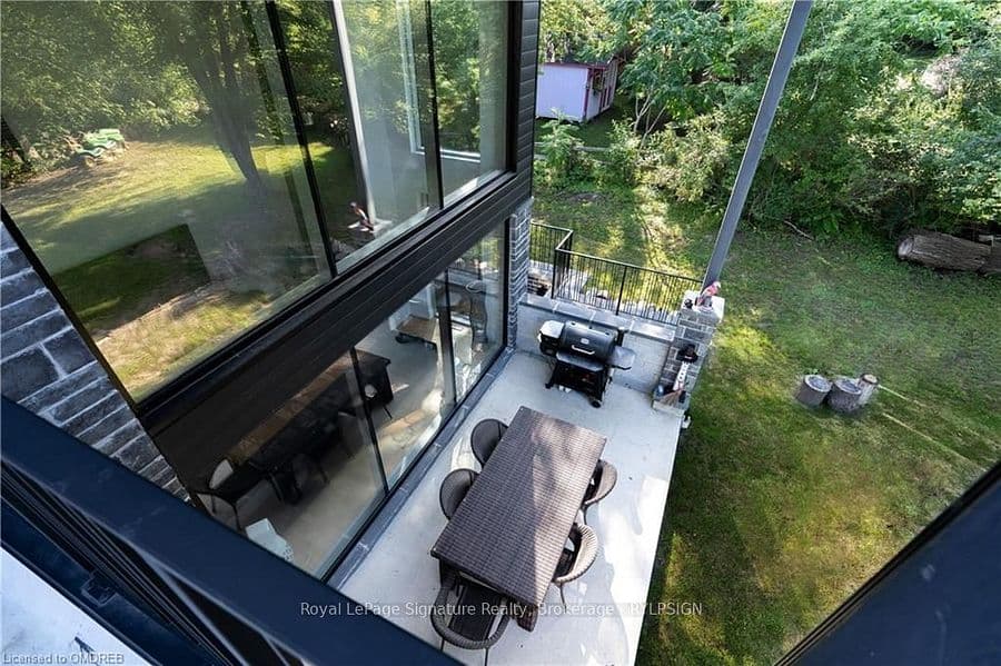 Outdoor living space at the sample listing